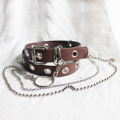 Punk Style Leather Belt Unisex Personality Hip Hop Chain Young Student Belt