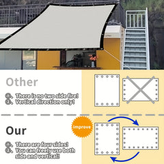 1pc Rectangular Grey Sunshade Sail for Outdoor Activities