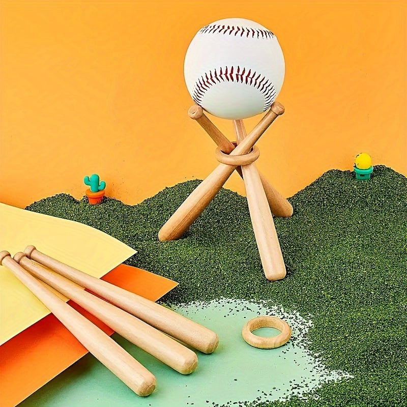 Wooden Baseball Display Holder - Baseball Stand for Sports Players