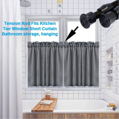 2pcs Small Curtain Tension Rods 28", No Drilling Needed
