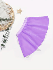 Girls Solid Ballet Tutu Skirt for Dancing Performance