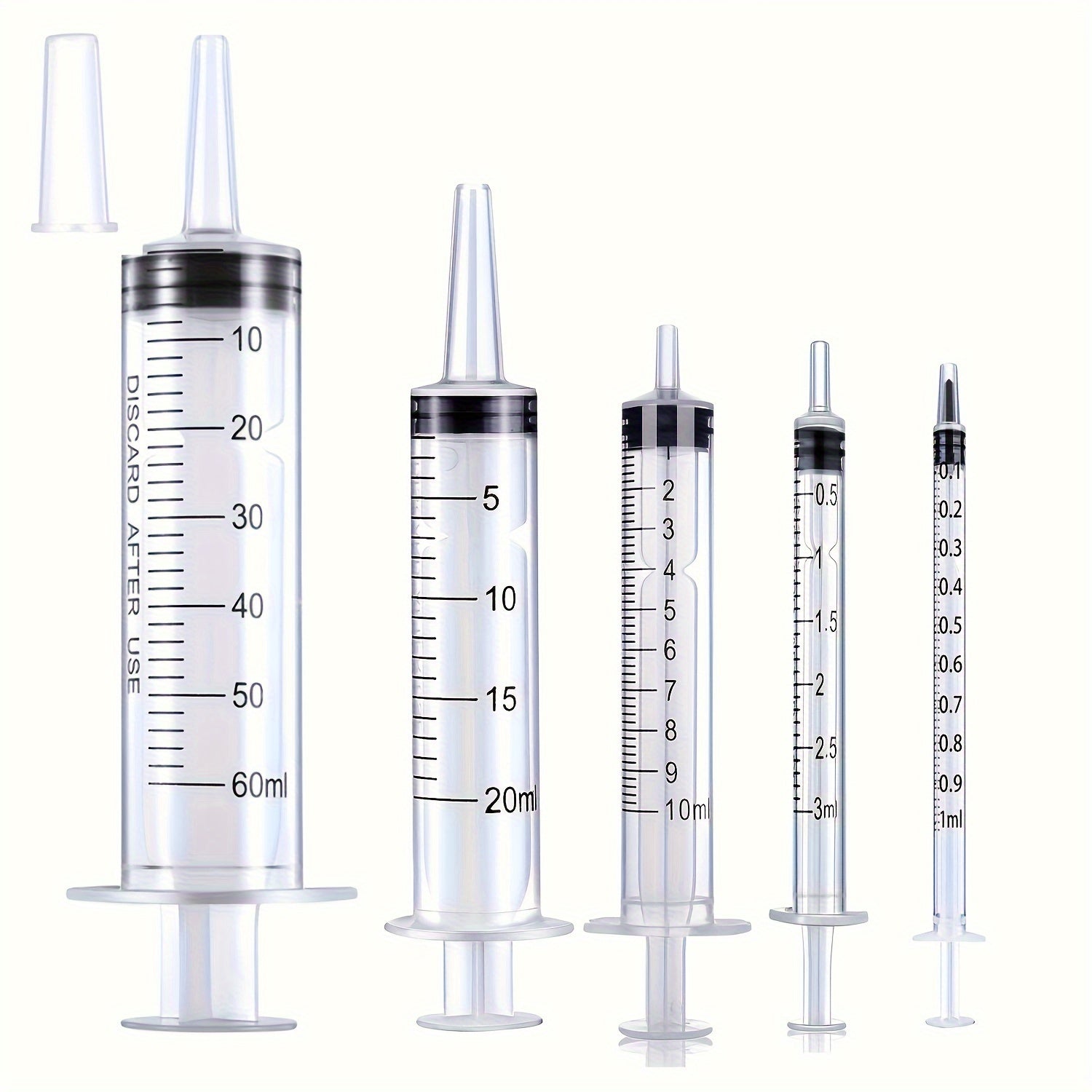 2pcs 60ML Sterile Liquid Syringe Easy to Use Plastic Garden Syringe