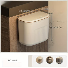Large Capacity Trash Can With Lid Wall-Mounted Garbage Pail