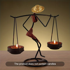 Rustic Character Candlestick for Romantic Dining Table Decoration