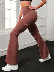 High Waist Flare Pants with Pocket