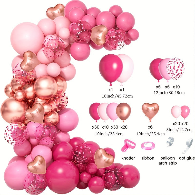 162 Pink Balloon Ring Arch Set for Princess Parties & Birthdays