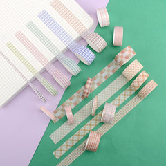 6pcs Japanese Washi Paper Plaid Tape DIY Crafting Set