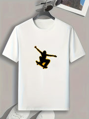 Skateboarding Print Men's Graphic T-shirt for Summer