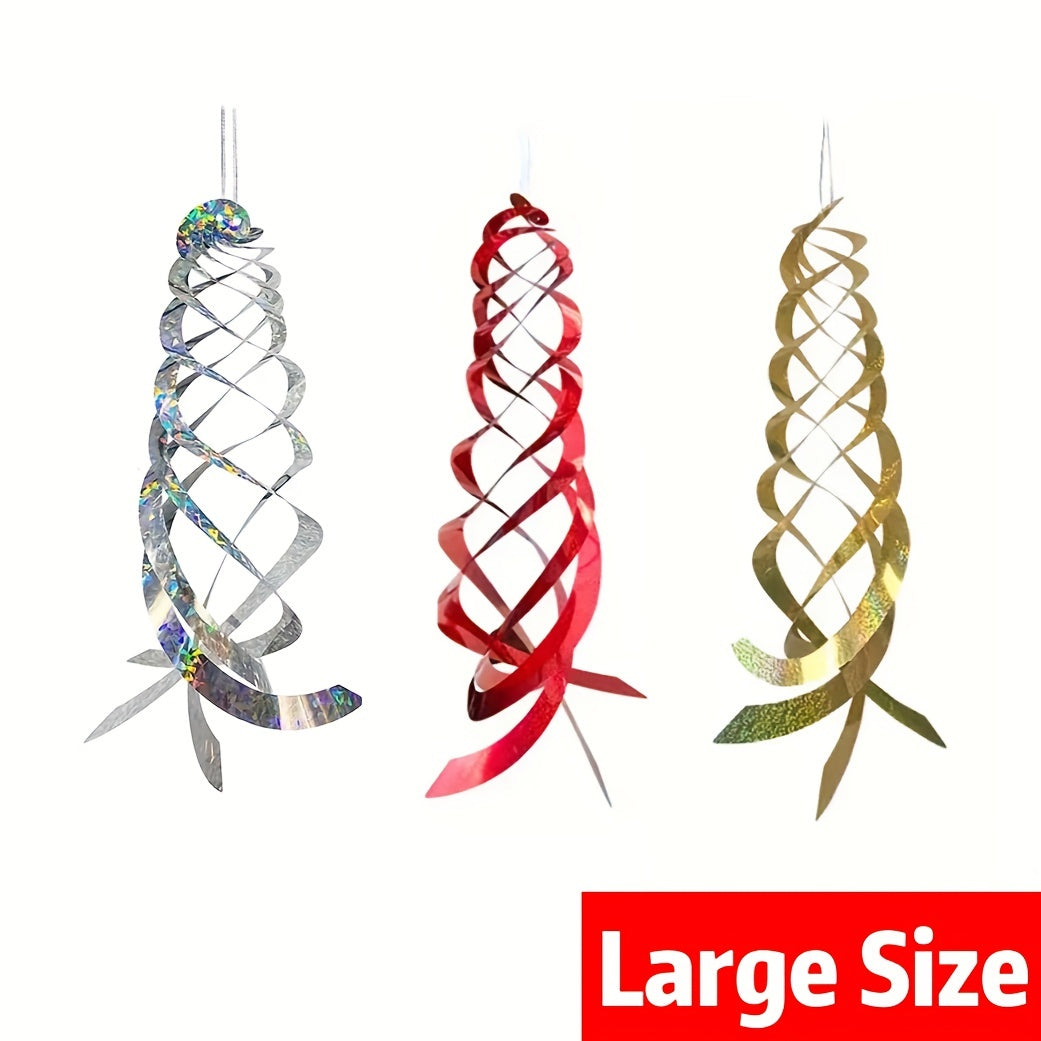 4pcs Bird Repellent Spiral Reflectors Hanging Reflective Deterrent Device