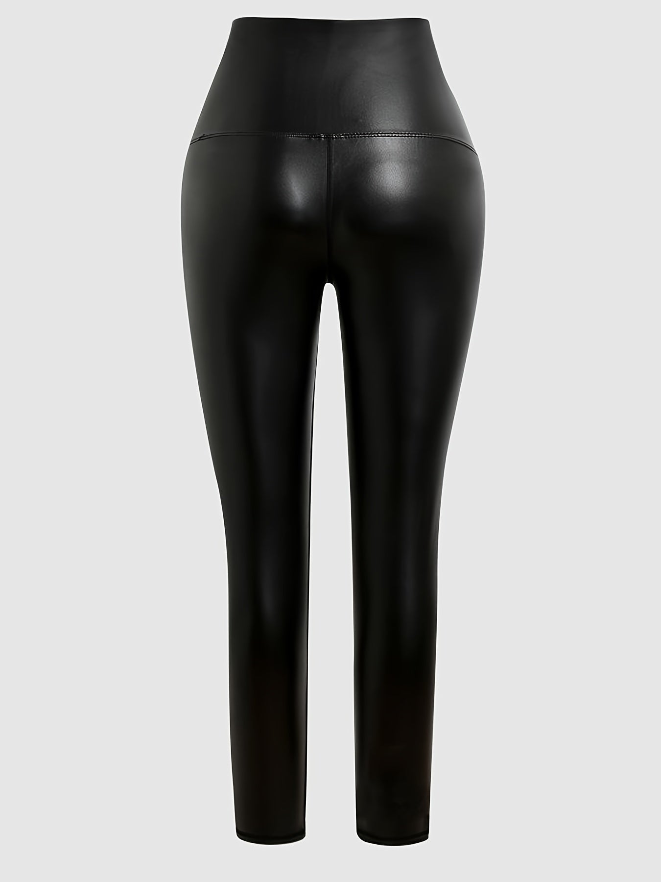 High Waist Butt Lifting Skinny Leggings with Glossy Finish