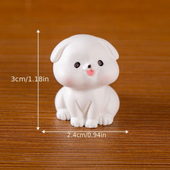 1pc Mini Puppy Statue Ornament DIY Fairy Garden Bedroom Living Room Car Decor