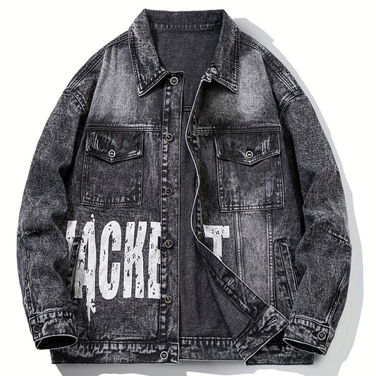 Vintage Distressed Denim Jacket Men's Casual Coat