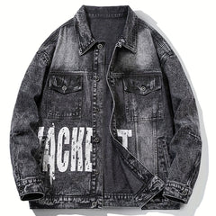 Vintage Distressed Denim Jacket Men's Casual Coat
