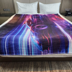 Creative Racing Digital Print Flannel Casual Blanket Soft & Comfortable Warm