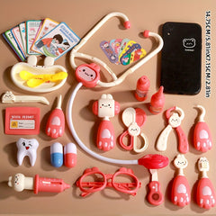 Doctor Set for 3-6 Years Old Role Play Nurse Dress Up Toy in Storage Box