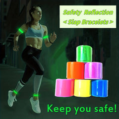 12 Pcs Reflective Bracelet Night Safety Running Jogging Walking