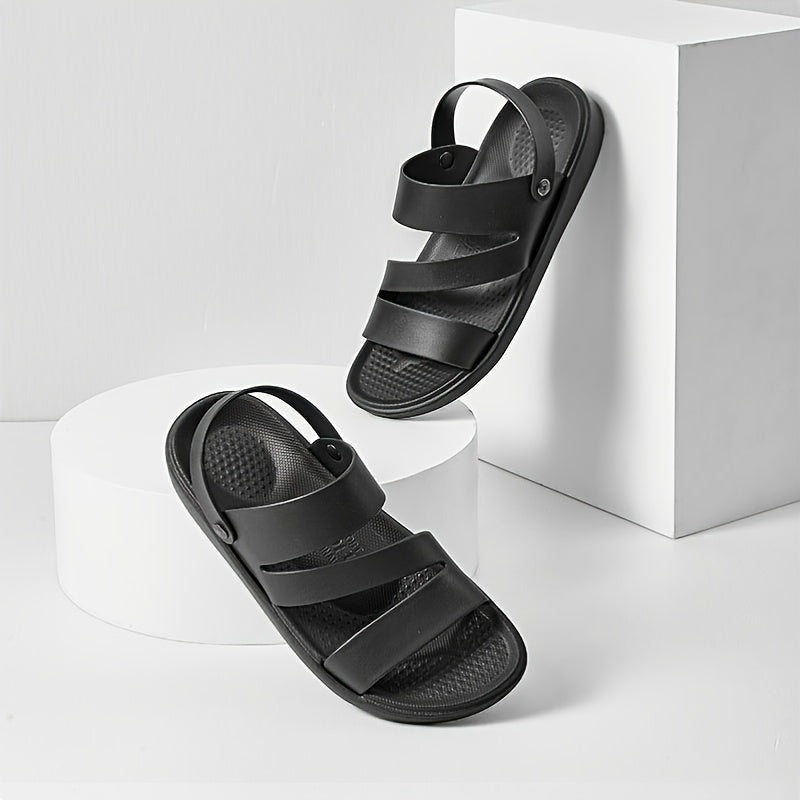 LUOFU Men's Non Slip Summer Sandals Flat Open Toe Minimalist Style