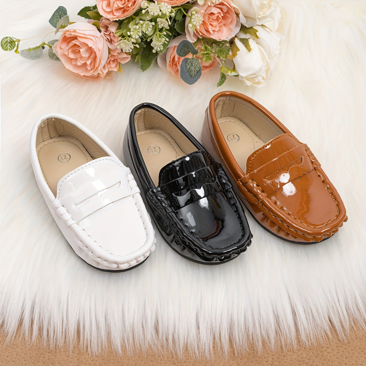 Boys Slip On Loafer Shoes Lightweight Comfortable Non Slip Flat Shoes