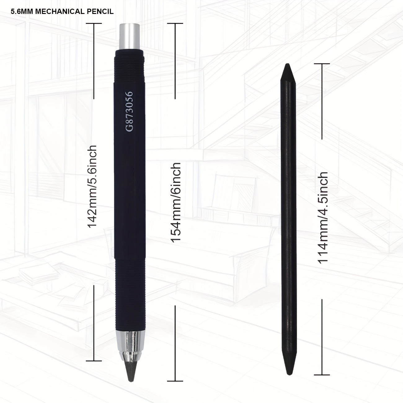 5 6mm 4B Mechanical Pencil Auto Clutch Core Holder for Drawing Writing Sketch