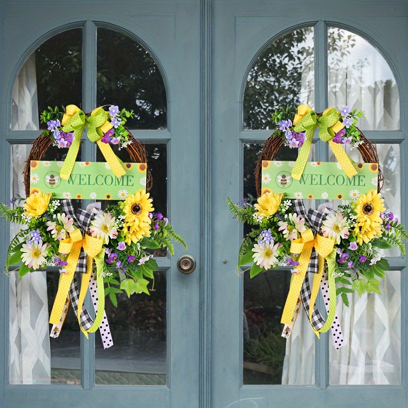 Spring Wooden Garland Decoration for Front Door - Holiday Party Supplies