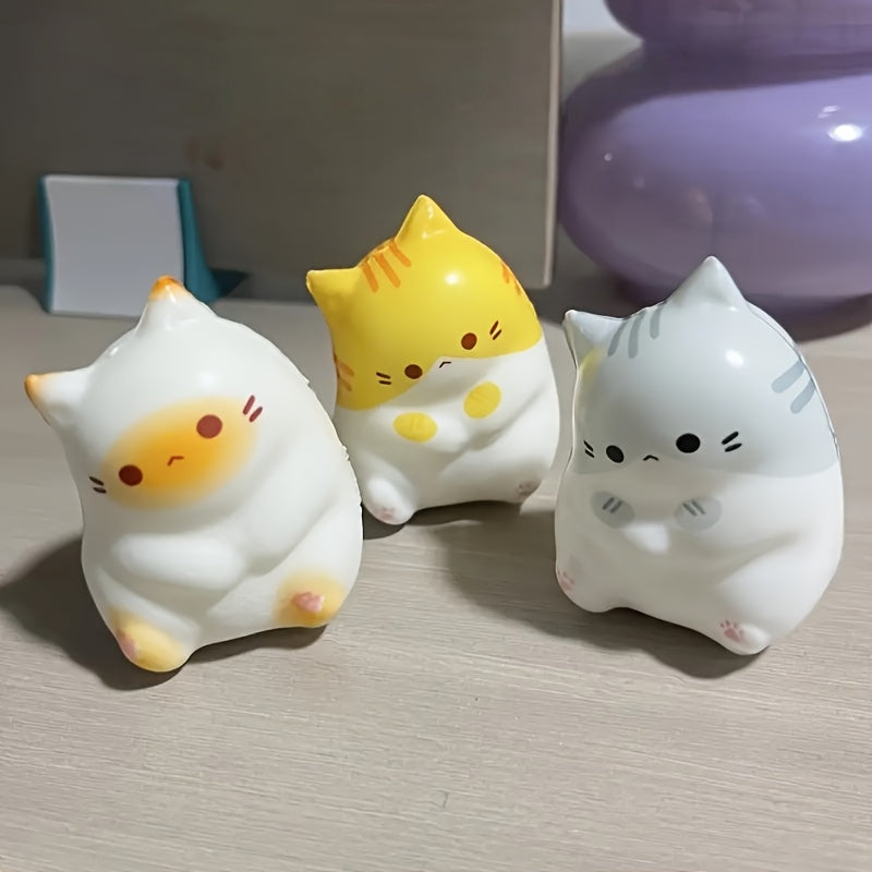 3pcs Cat Squishy Toy PU Squeeze Ball Halloween & Christmas Gift
