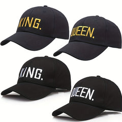 Embroidered King Queen Snapback Cap Lightweight Hip Hop Sun Hat