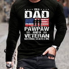 Veteran Dad Letter 3D Digital Pattern Print Men's Graphic T shirt