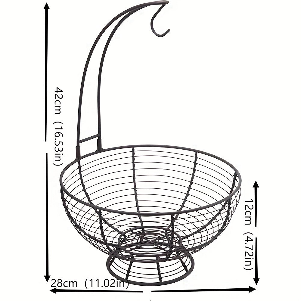 Stylish Fruit Basket with Banana Hanger for Kitchen Decoration