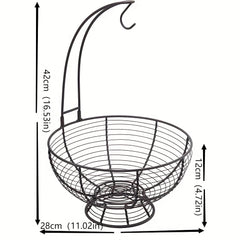 Stylish Fruit Basket with Banana Hanger for Kitchen Decoration