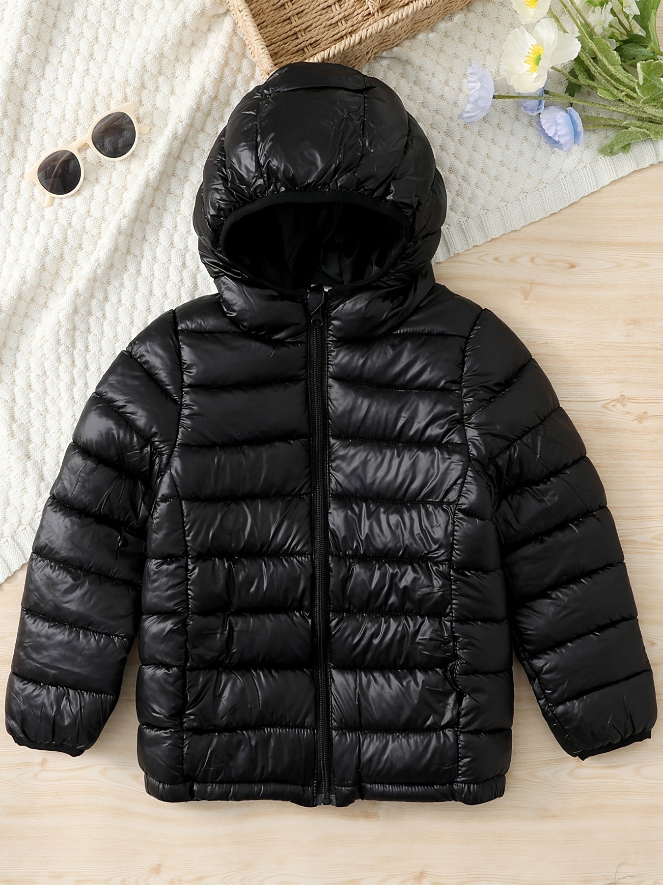 Boys Winter Hooded Coat Cotton Padded Light Warm Jacket