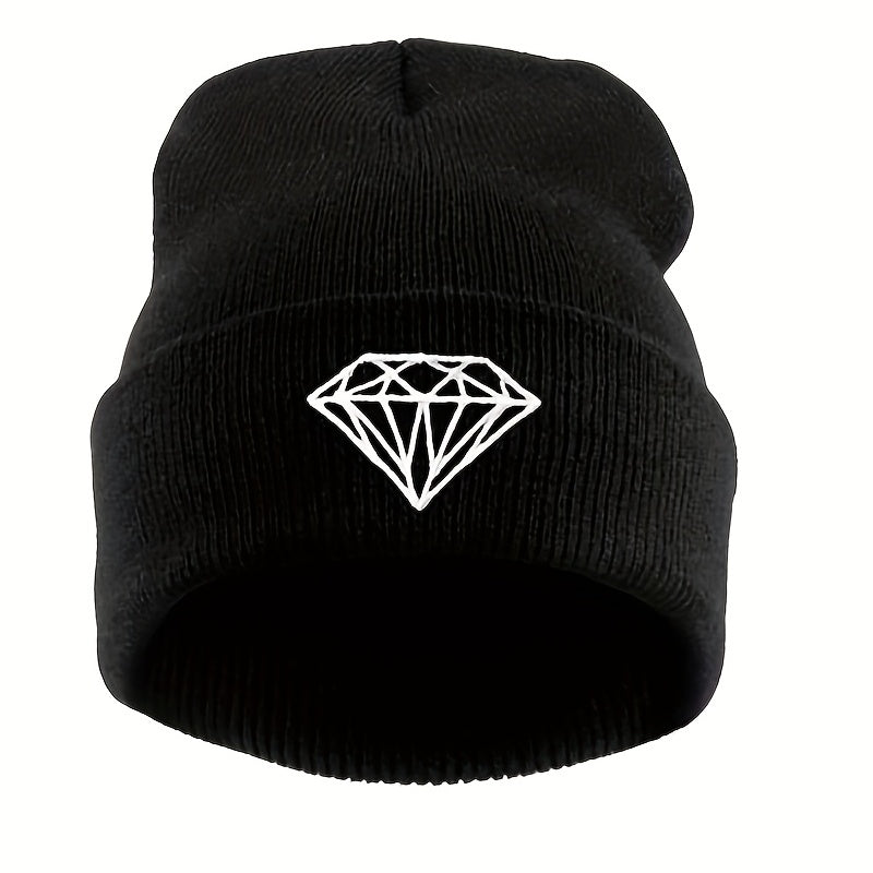 Diamond Pattern Embroidery Baseball Cap Sun Protection Knitted Hat