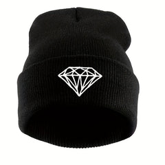 Diamond Pattern Embroidery Baseball Cap Sun Protection Knitted Hat