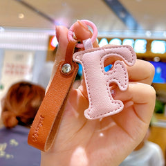 Creative English Letter Keychain PU Leather Pendant Bag Ornament