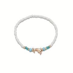 Dolphin Beads Beaded Anklet Rice Beads Boho Ocean Style Ankle Bracelet
