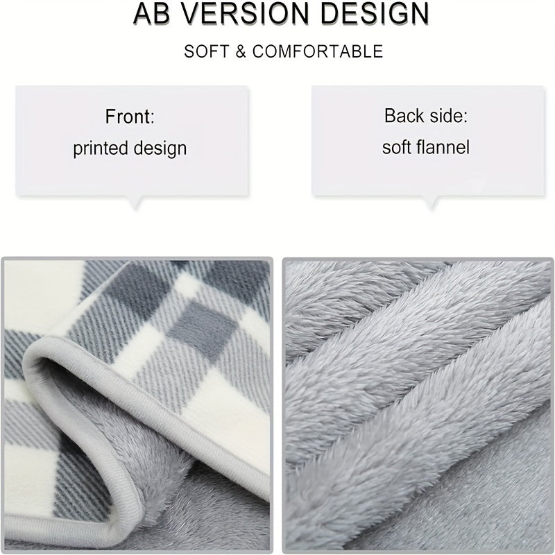 Multifunctional Shawl Blanket Double Layer Flannel Wearable Blanket
