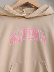 Girls Letter Print Cotton Hoodie