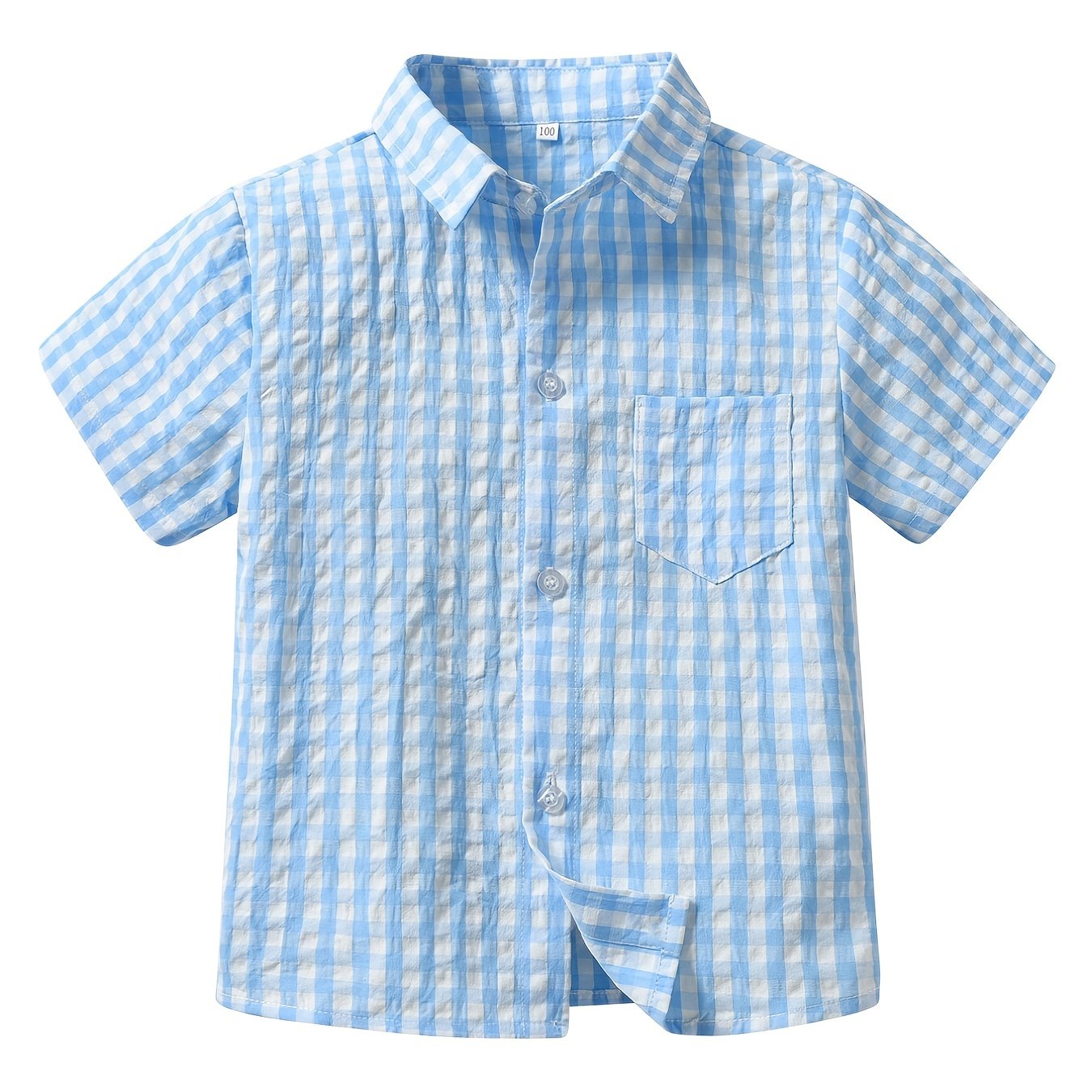 Boys Short Sleeves Button Casual Summer Shirt