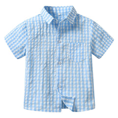 Boys Short Sleeves Button Casual Summer Shirt