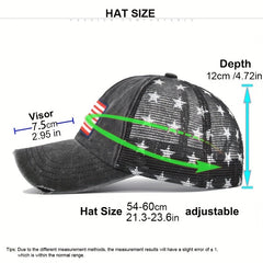 Unisex Adjustable Breathable Mesh Baseball Cap with US Flat Embroidery