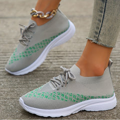 Women's Mesh Breathable Running Shoes Lightweight Lace Up Sneakers
