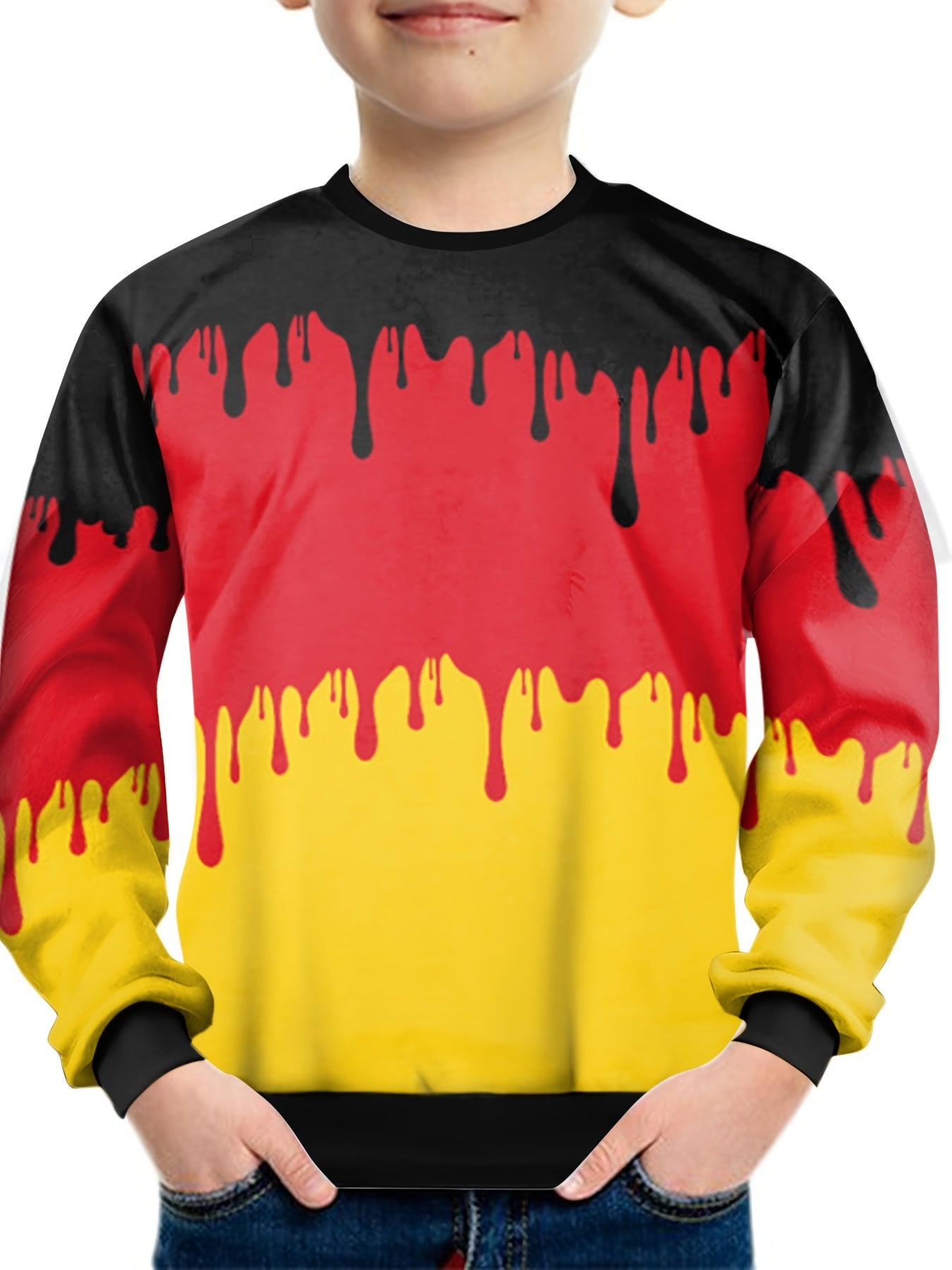 Colorful Paint Print Kid's Sweatshirt Unisex Pullover Top