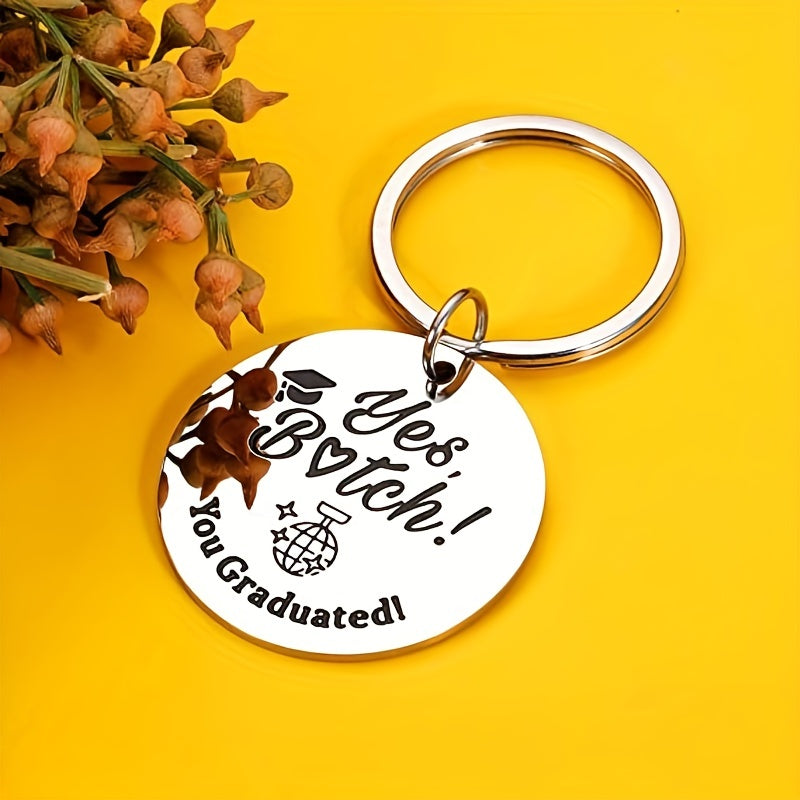 Graduation Tag Keychain Metal Key Ring Purse Bag Backpack Car Charm Gift
