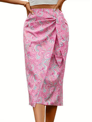Paisley Print Tie Waist Skirt for Women