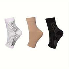 3 Pairs Toeless Compression Socks Nylon Blend Ankle Sleeves