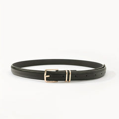 Square Pin Buckle Belt PU Leather Thin Belt Casual Pants Belt Dress Girdle