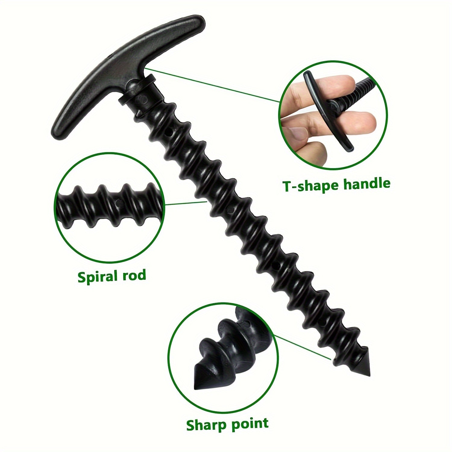 10pcs Tent Stakes Ground Anchors Pegs 14 T Shape Spiral Stakes Camping