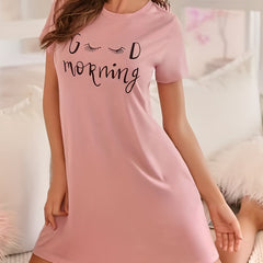 Soft & Comfy Short Sleeve Lounge Dress Women's Loungewear