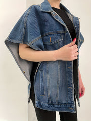 Loose Fit Denim Jackets Single Breasted Button Flap Pockets Lapel Denim Coats