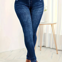 Stretch Faux Denim Yoga Pants for Women - Ideal for Running Sports