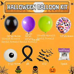 106pc Orange Confetti Halloween Latex Balloons Decorations Spider Web Print
